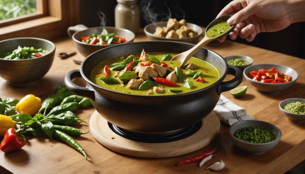 Comment préparer un authentique curry vert thaïlandais épicé